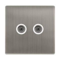 Definity SFSS066PW Twin Non-Isolated Coaxial Outlet