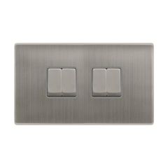 Definity SFSS414GY 10AX 4 Gang 2 Way Plate Switch