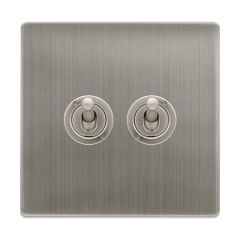 Definity SFSS422 10AX 2 Gang 2 Way Toggle Plate Switch