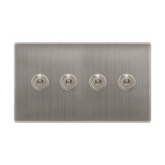 Definity SFSS424 10AX 4 Gang 2 Way Toggle Plate Switch