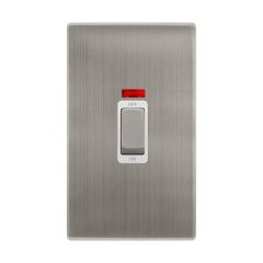Definity SFSS503PW 50A 2 Gang (Vertical) DP Plate Switch With Neon