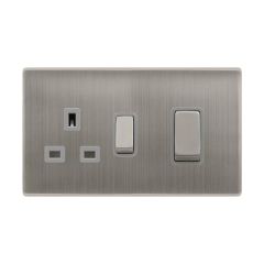 Definity SFSS504GY 50A 2 Gang DP Switch With 13A DP Switched Socket Outlet
