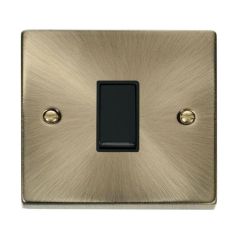 Click Deco VPAB011BK 10AX 1 Gang 2 Way Plate Switch Antique Brass