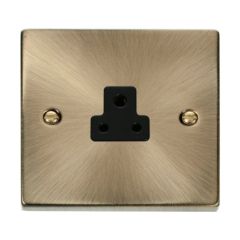 Click Deco VPAB039BK 2A Round Pin Socket Outlet Antique Brass