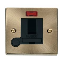 Click Deco VPAB052BK 13A DP Switched FCU With Neon & Optional Flex Outlet Antique Brass
