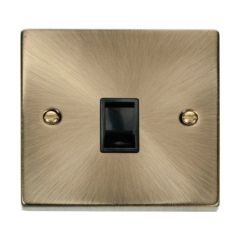 Click Deco VPAB115BK Single RJ11 (Irish/US) Outlet Antique Brass