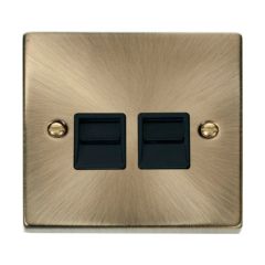 Click Deco VPAB126BK Twin Telephone Outlet (Secondary) Antique Brass