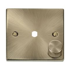 Click Deco VPAB140PL 1 Gang Unfurnished Dimmer Plate & Knob (650W Max) - 1 Aperture Antique Brass