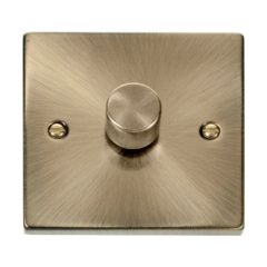 Click Deco VPAB161 1 Gang 2 Way 100W Dimmer Switch Antique Brass