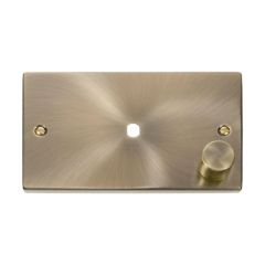 Click Deco VPAB185 1 Gang Unfurnished Dimmer Plate & Knob (1000W Max) - 1 Aperture Antique Brass