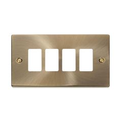 Click Deco VPAB20404 4 Gang GridPro Frontplate Antique Brass