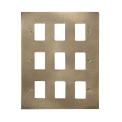 Click Deco VPAB20509 9 Gang GridPro Frontplate Antique Brass