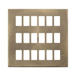 Click Deco VPAB20518 18 Gang GridPro Frontplate Antique Brass