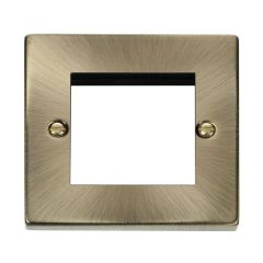 Click Deco VPAB311 1 Gang New Media Unfurnished Plate - 2 Apertures Antique Brass