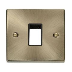 Click Deco VPAB401BK 1 Gang MiniGrid Unfurnished Plate - 1 Aperture Antique Brass