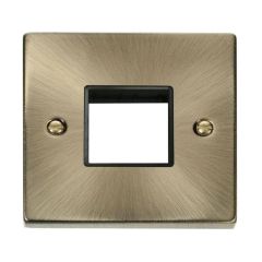 Click Deco VPAB402BK 1 Gang MiniGrid Unfurnished Plate - 2 Apertures Antique Brass