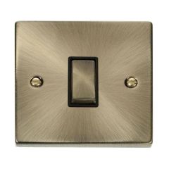 Click Deco VPAB411BK 10AX 1 Gang 2 Way Plate Switch Antique Brass