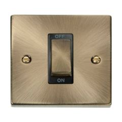 Click Deco VPAB500BK 45A 1 Gang DP Plate Switch Antique Brass
