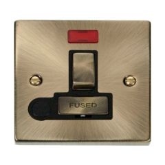 Click Deco VPAB552BK 13A DP Switched FCU With Neon & Optional Flex Outlet Antique Brass