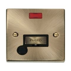 Click Deco VPAB553BK 13A FCU With Neon & Optional Flex Outlet Antique Brass