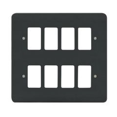 Click Deco VPAG20508 8 Gang GridPro Frontplate Anthracite