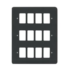 Click Deco VPAG20512 12 Gang GridPro Frontplate Anthracite