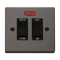Click Deco VPBN024BK 20A DP Sink/Bath Plate Switch With Neon Black Nickel