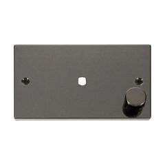 Click Deco VPBN185 1 Gang Unfurnished Dimmer Plate & Knob (1000W Max) - 1 Aperture Black Nickel