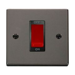 Click Deco VPBN200BK 45A 1 Gang DP Plate Switch Black Nickel