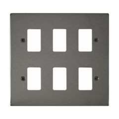 Click Deco VPBN20506 6 Gang GridPro Frontplate Black Nickel