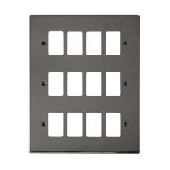 Click Deco VPBN20512 12 Gang GridPro Frontplate Black Nickel