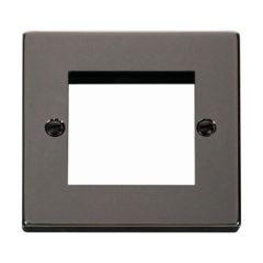Click Deco VPBN311 1 Gang New Media Unfurnished Plate - 2 Apertures Black Nickel