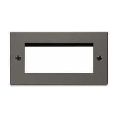 Click Deco VPBN312 2 Gang New Media Unfurnished Plate - 4 Apertures Black Nickel