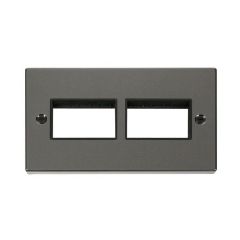 Click Deco VPBN406BK 2 Gang MiniGrid Unfurnished Plate - 2 x 3 Apertures Black Nickel