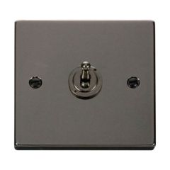 Click Deco VPBN421 10AX 1 Gang 2 Way Toggle Plate Switch Black Nickel