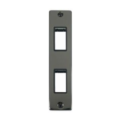 Click Deco VPBN472BK 2 Gang MiniGrid Unfurnished Architrave Plate - 2 Apertures Black Nickel
