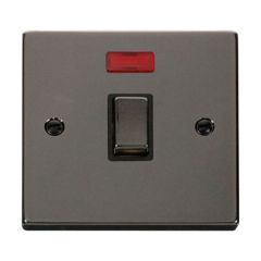 Click Deco VPBN723BK 20A DP Plate Switch With Neon Black Nickel