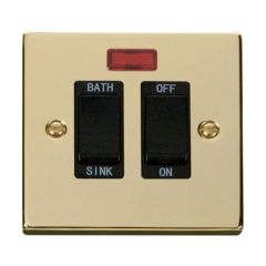 Click Deco VPBR024BK 20A DP Sink/Bath Plate Switch With Neon Brass