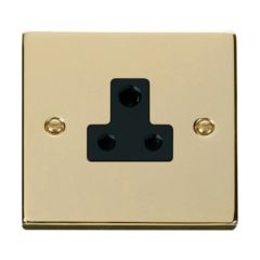 Click Deco VPBR038BK 5A Round Pin Socket Outlet Brass