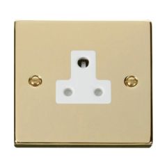Click Deco VPBR038WH 5A Round Pin Socket Outlet Brass