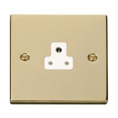 Click Deco VPBR039WH 2A Round Pin Socket Outlet Brass
