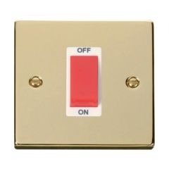 Click Deco VPBR200WH 45A 1 Gang DP Plate Switch Brass