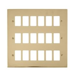 Click Deco VPBR20518 18 Gang GridPro Frontplate Brass