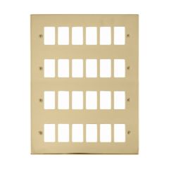 Click Deco VPBR20524 24 Gang GridPro Frontplate Brass