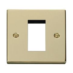 Click Deco VPBR310 1 Gang New Media Unfurnished Plate - 1 Aperture Brass