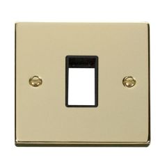 Click Deco VPBR401BK 1 Gang MiniGrid Unfurnished Plate - 1 Aperture Brass