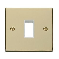 Click Deco VPBR401WH 1 Gang MiniGrid Unfurnished Plate - 1 Aperture Brass