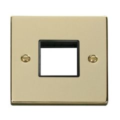 Click Deco VPBR402BK 1 Gang MiniGrid Unfurnished Plate - 2 Apertures Brass