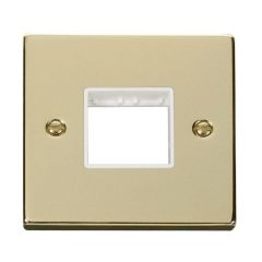 Click Deco VPBR402WH 1 Gang MiniGrid Unfurnished Plate - 2 Apertures Brass