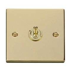 Click Deco VPBR421 10AX 1 Gang 2 Way Toggle Plate Switch Brass